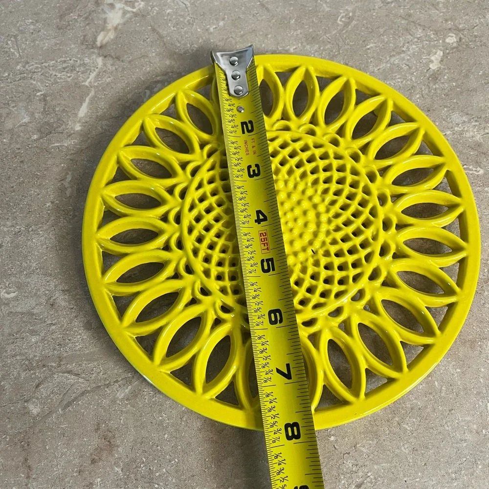 Yellow Decorative Round Trivet